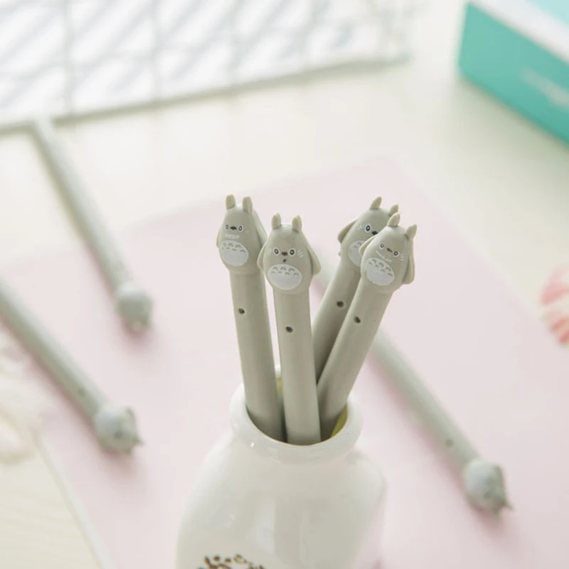 

2X Cute Silicone Totoro Gel Pen Writing Signing Pen School Office Supply Student Stationery Rewarding