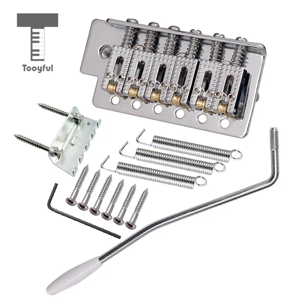 Tooyful 6 String Electric Guitar Roller Saddle Tremolo Bridge System with Whammy Bar for ST SQ
