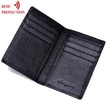 Натуральная кожа держатель для карт черный кредитный держатель для карт s кошелек первый воловья кожа держатель для карт s Чехол подарок для мужчины кошелек протектор RFID