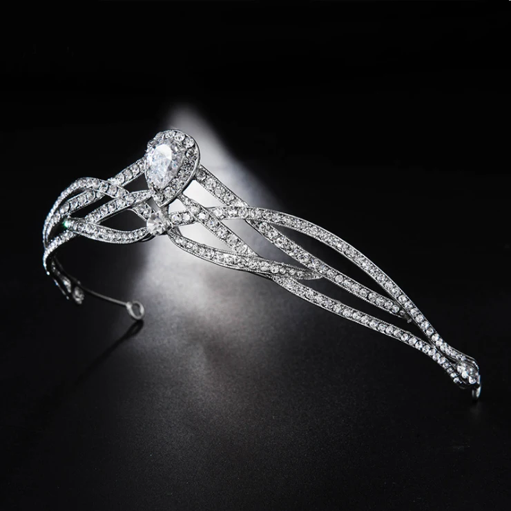  Deixa de Cristal Tiara Headband para o Casamento Da Tiara Da Coroa Cocar para As Mulheres Moda Acessórios Para Cabelo Nupcial Borda para o Cabelo (1)