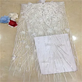 

African 3D Lace Fabric 2019 High Quality Lace Material Embroidery Nigerian Lace Fabric With Sequins French Lace Fabric