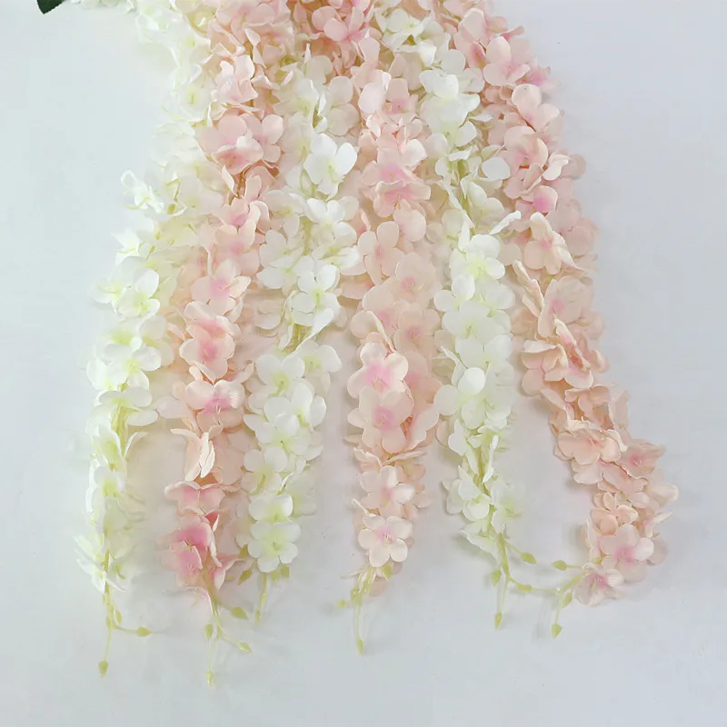 Flone Artificial Wisteria Rattan Silk Flower Simulation Flower Vine Flower Hydrangea  DIY Wedding Party Wall Hanging Decor Art (4)