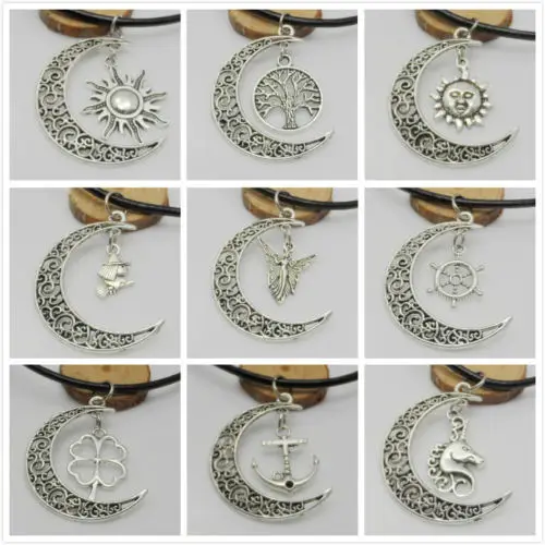 20 шт. подвеска цепочка из натуральной кожи|chain necklace|angel pendantsun moon |