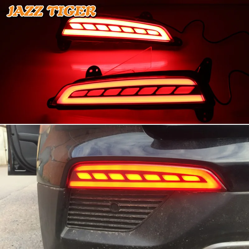 

JAZZ TIGER 2PCS Car LED Rear Fog Lamp Brake Light Turn Signal Light Bumper Decoration Lamp For Hyundai Creta IX25 2016 2017 2018