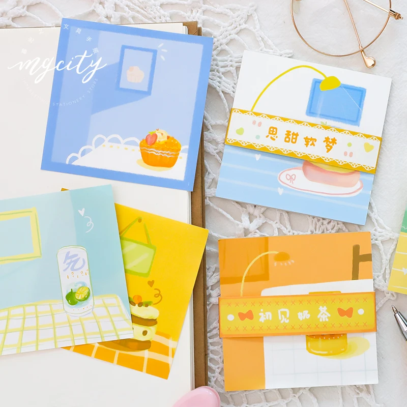 

New Corner dessert memo pad paper diy message note notepad pack 1 pack = 30 pcs