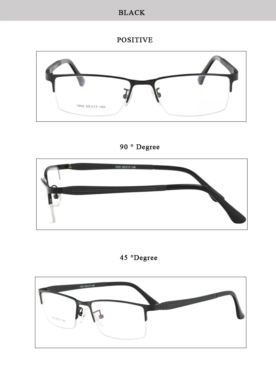 Металлические оптические очки кадр с ultem храмов половина обод Для мужчин близорукость рецепту очки MX1005