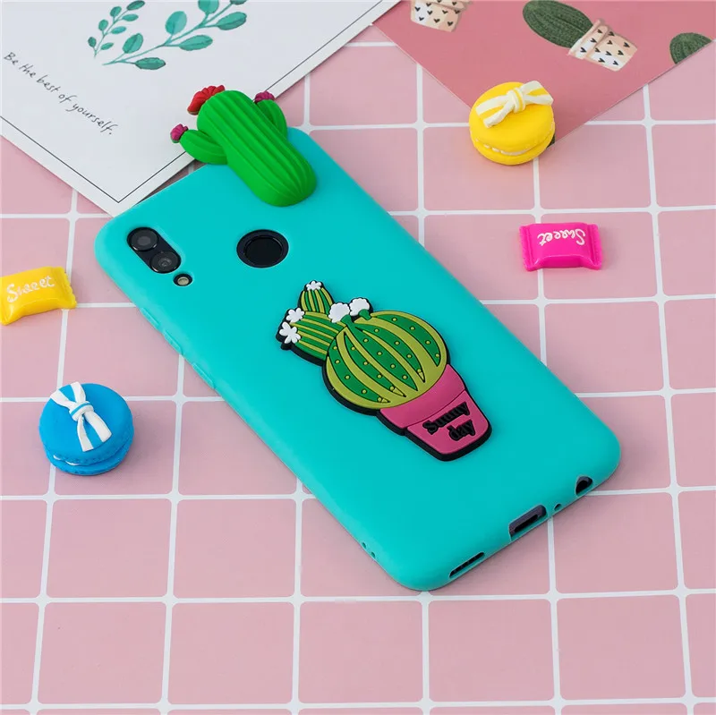 3D Милый Панда Единорог кактус силиконовый чехол для телефона на Fundas huawei Honor 10 Lite/P Smart чехол Coque для женщин и детей