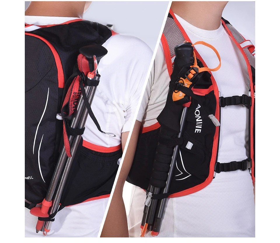 2018 AONIJIE 5L Mochila deportiva al aire libre mujeres/hombres Marathon hidratación chaleco Pack para intercambio ciclismo senderismo bolsa de agua para correr - 5
