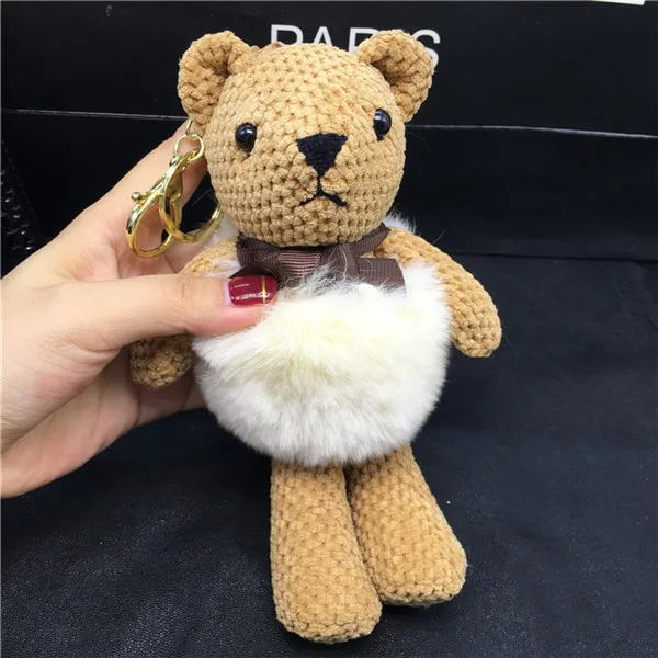 19 см плюшевый медвежонок ананас дизайн для маленьких девочек/мальчиков Плюшевые игрушки ключ подвеска брелок подарки медведь - Цвет: 6