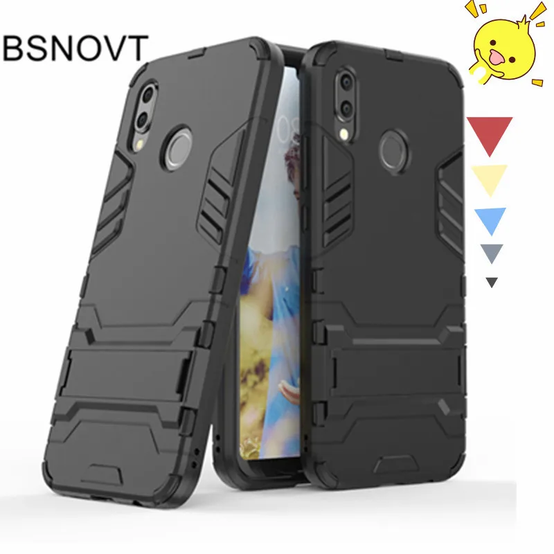 

For Huawei P20 Lite Cover Soft Silicone + Plastic Kickstand Back Case For Huawei P20 Lite Bumper Phone Case For Huawei Nova 3E