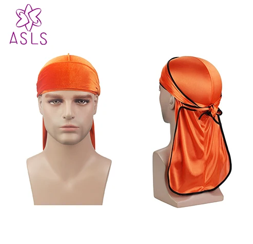 Hot sale Men's Velvet Silky Durags Bandanas Turban hat Wigs Doo Men Satin Durag Biker Headwear Bonnet Cap  2pcs/lot sophisticated courtly headpiece for babies lace adorned toddler bonnet fashionable headwear for a touch of elegance