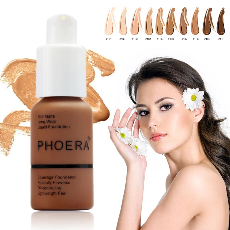 Phoera уход за кожей лица консилер, база под макияж Грунтовка крем для макияжа прочное минеральное сенсорный 10 видов цветов натуральный набор для макияжа бровей, TSLM1