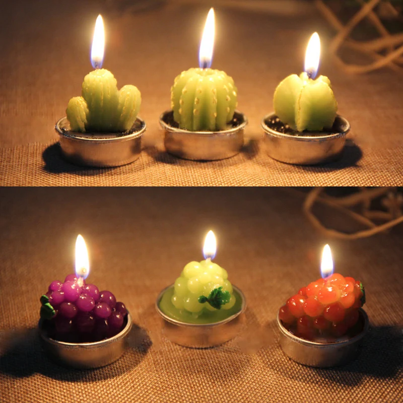 1 шт., Креативные 3D свечи в форме кактуса, украшение для дома, имитация растений, бездымные ароматические свечи, подарок на день Святого Валентина, вечерние украшения