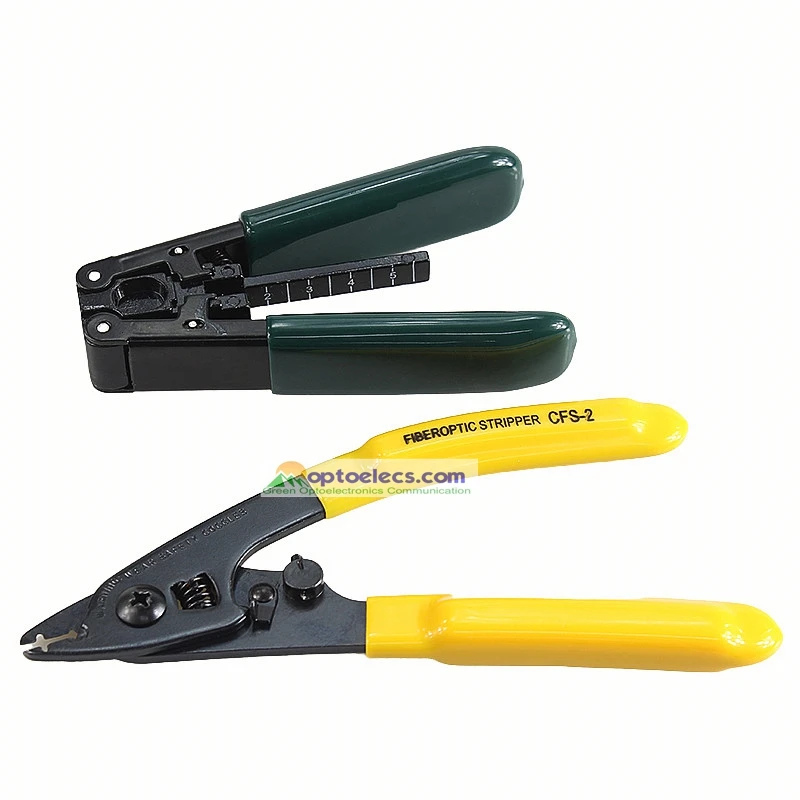 

2 in 1 FTTH Fiber Optic Tool Kit with CFS-2 Dual-port Miller wire stripping pliers and Fiber covered wire strippers Use for Ftth
