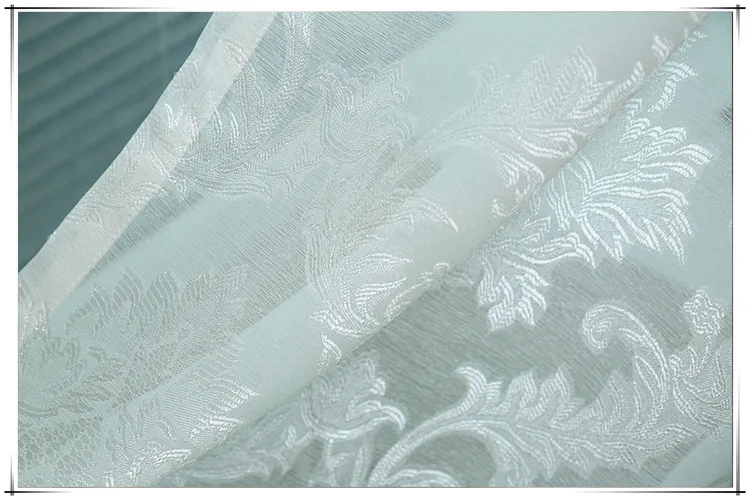 Серебряные жаккардовые занавески s для гостиной серый классический европейский узор занавески для спальни замшевые занавески - Цвет: White tulle