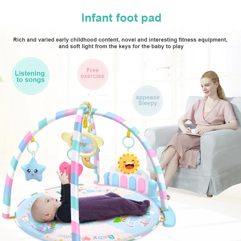 

Baby Play Mat Kick Piano Keyboard Music Playing Flashing Mats Infant Exercise Education Rack Carpet YH-17