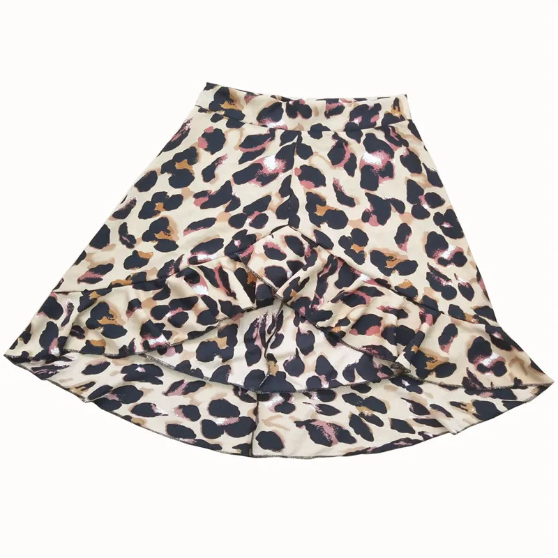 2019 Women Skirt Sexy Leopard Skirts Split High Waist Dovetail Ladies Evening Party Club Animal Print Skirts Female Bottom S-XL