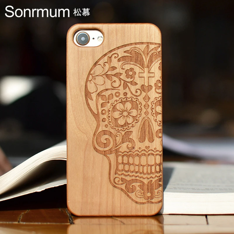 Customized Design Carved Natural Individuation real Wood Phone Cases