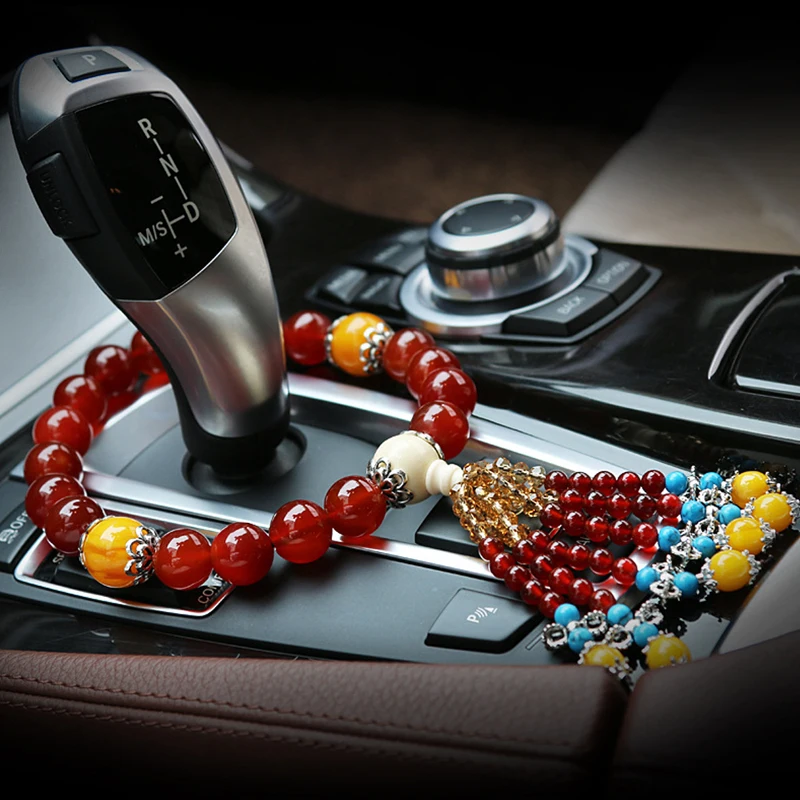 Car Stall Pearl Agate Pendant Blessing Peace Symbol Buddha Beads 