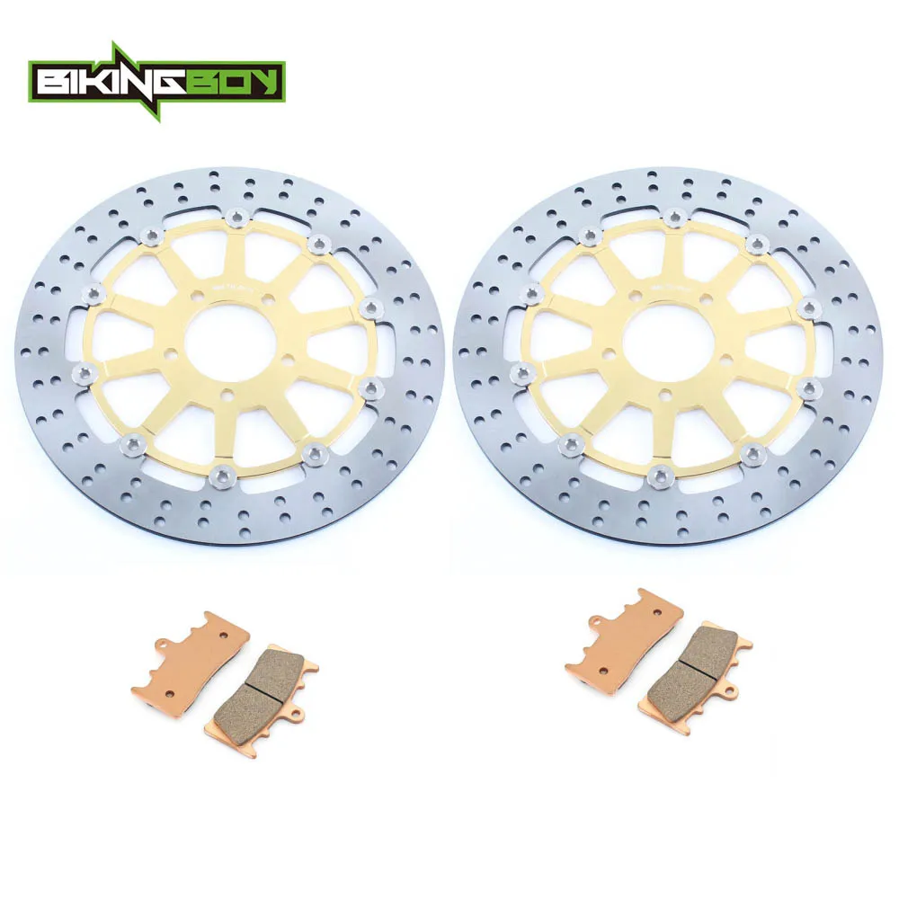 Round Gold BIKINGBOY для SUZUKI GSXR 750 96-99 GSXR 1000 01-02 GSX 1300 R Hayabusa 99-07 TL1000R 98-03 передние тормозные диски роторы колодки - Цвет: Round Gold