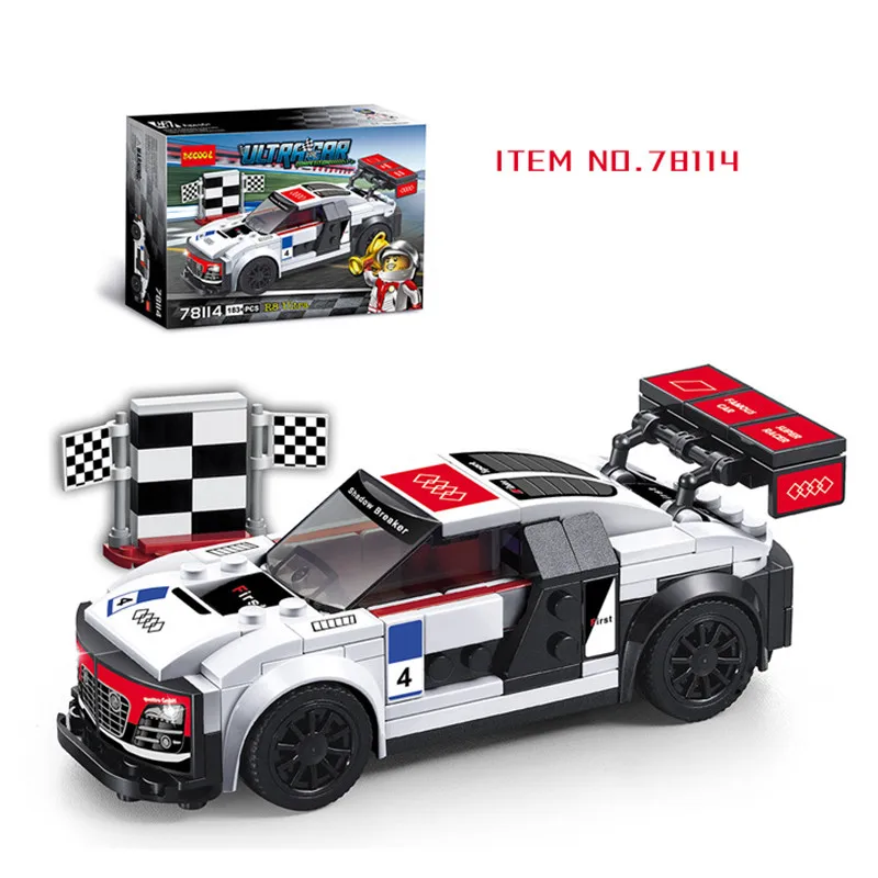 

183pcs Audi Super Sports Car R8 F1 Racing Legoings Building Blocks Kit Toys Kids Birthday Gifts