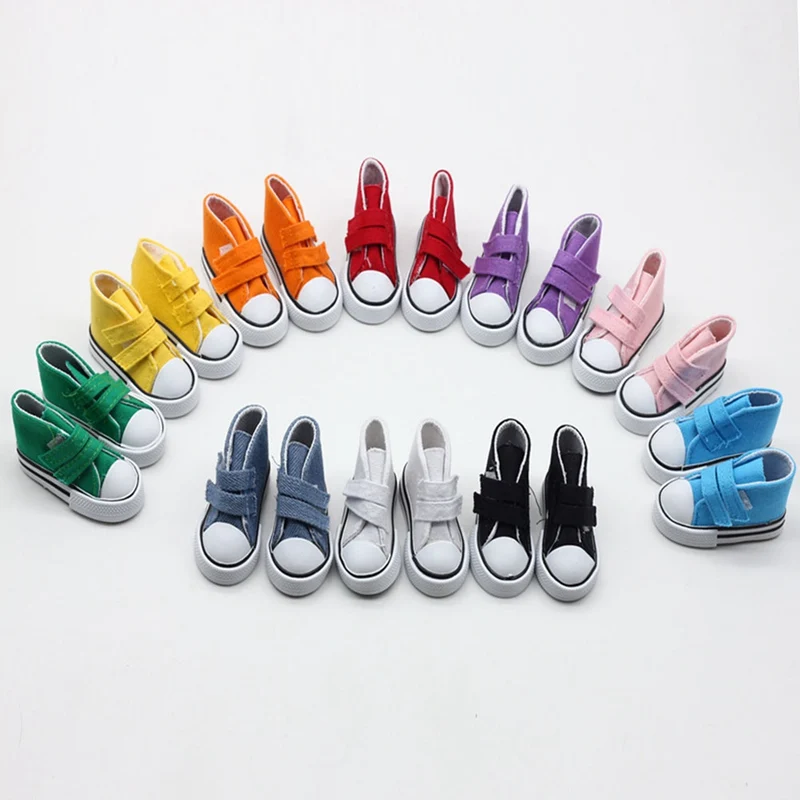 

7.5cm Doll Shoes Denim Canvas Mini Toy Shoes For Russian Decoration Handmade Doll Sneackers Shoes For American Doll