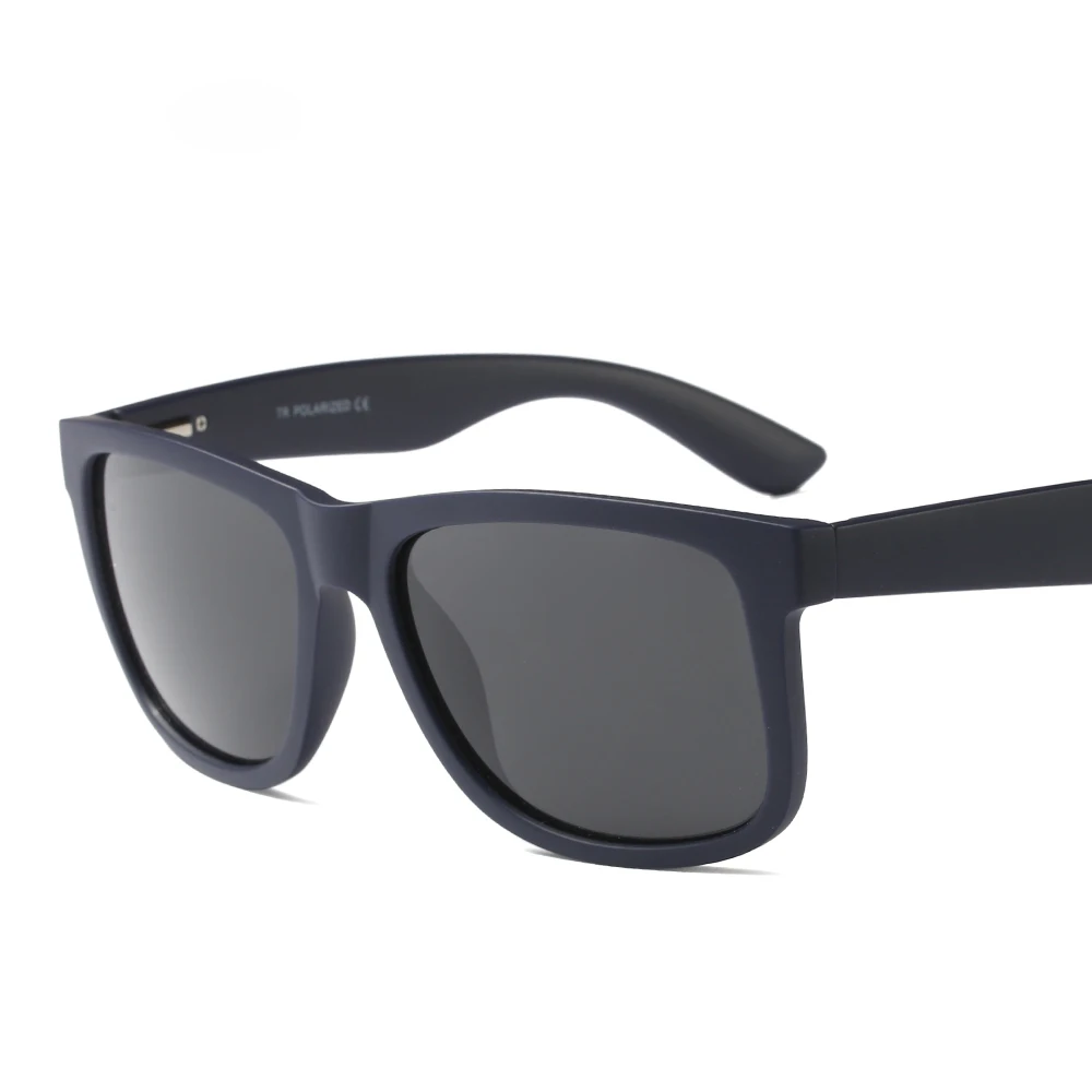 Ruosyling, классические поляризационные солнцезащитные очки, мужские, бренд UV 400, квадратная оправа, для вождения, Ретро стиль, мужские солнцезащитные очки, темные, матовые, черные очки - Цвет линз: Dark Blue