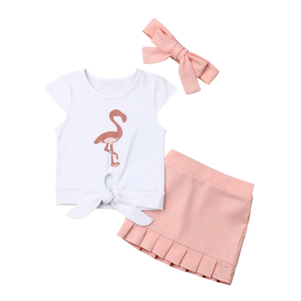 Летний топ на бретелях для маленьких девочек, футболка с кисточками+ короткие юбки+ повязка на голову, комплект одежды из 3 предметов, От 1 до 5 лет