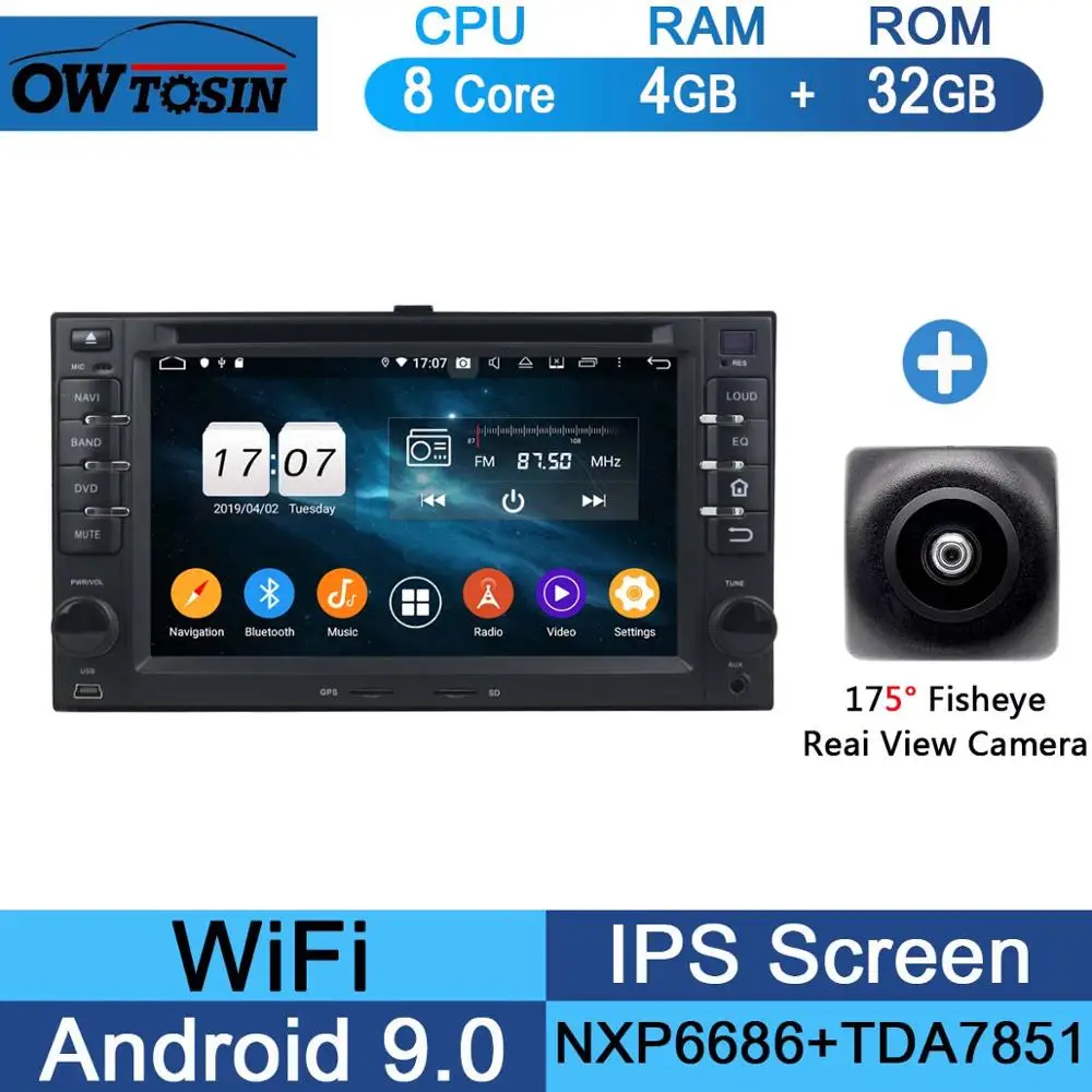 " ips 8Core 4G+ 64G Android 9,0 Автомобильный DVD Радио gps Navi для Kia CEED Cerato Carens Carnival Lotze Morning Rio Optima DSP CarPlay - Цвет: 32G Fisheye Camera