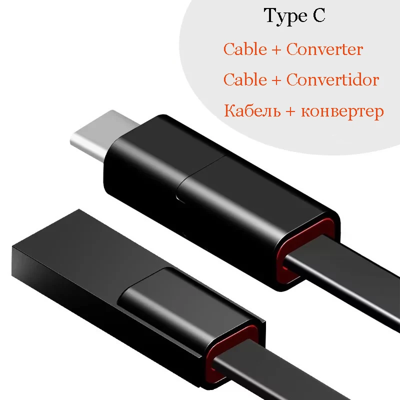 Повторно использованный USB кабель регенерации Micro USB кабель Ремонтопригодный USB Type C кабель быстрое зарядное устройство для iPhone кабель Max redmi note 7 mi9 mi 9 - Цвет: black Type c