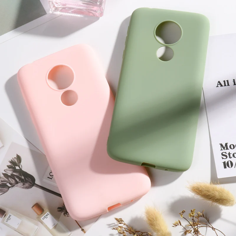 Чехлы для Motorola Moto G7 Plus мягкий силиконовый чехол карамельного цвета на заднюю