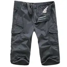 Летние мужские повседневные мешковатые мульти карманные короткие Горячие мужские длинные армейские зеленые мужские тактические шорты цвета хаки размера плюс