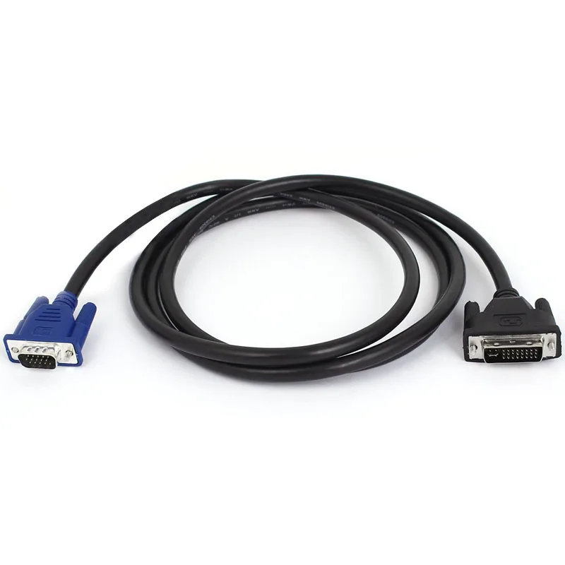С DVI на VGA кабель DVI-I с двумя звеньями 24+ 5 к VGA Мужской M/M видео кабель HSJ-19