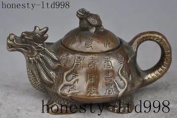 

Crafts statue china bronze animal dragon turtle Tortoise Longevity statue Wine Tea Pot Flagon