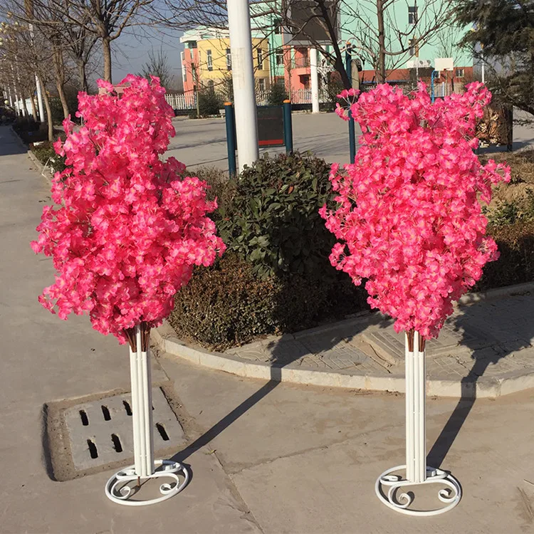 4173 6 De Réductionnouveauté Cerisier Fleurs Arbre Route Conduit Coureur De Mariage Allée Colonne Centres Commerciaux Ouvert Porte Décoration