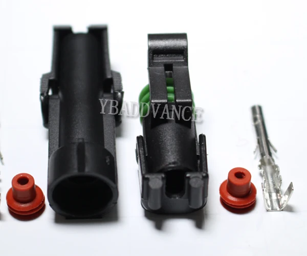 Us 78 0 Female Male 1 Pin Tower Half Weather Pack Connector Assembly Sealed With Pins And Wire Seals 12015791 12010996 Cables Adapters Amp Sockets