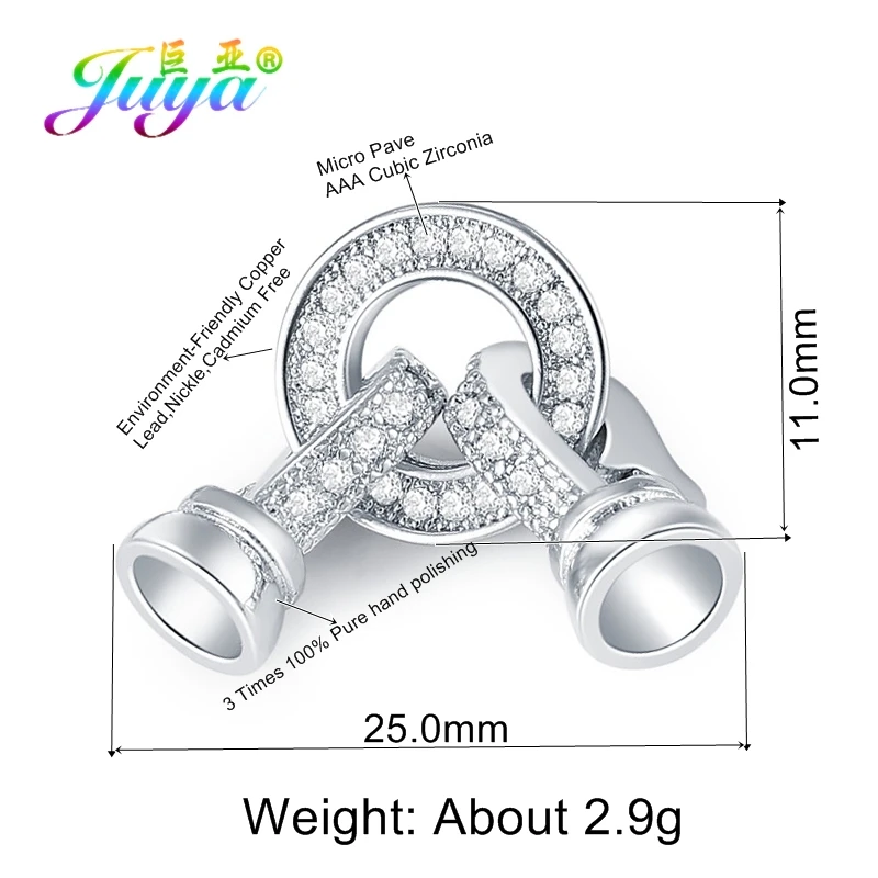 Juya DIY жемчужное ожерелье застежки браслета для изготовления ювелирных изделий крепежные принадлежности медный кубический цирконий застежка застежки поставки