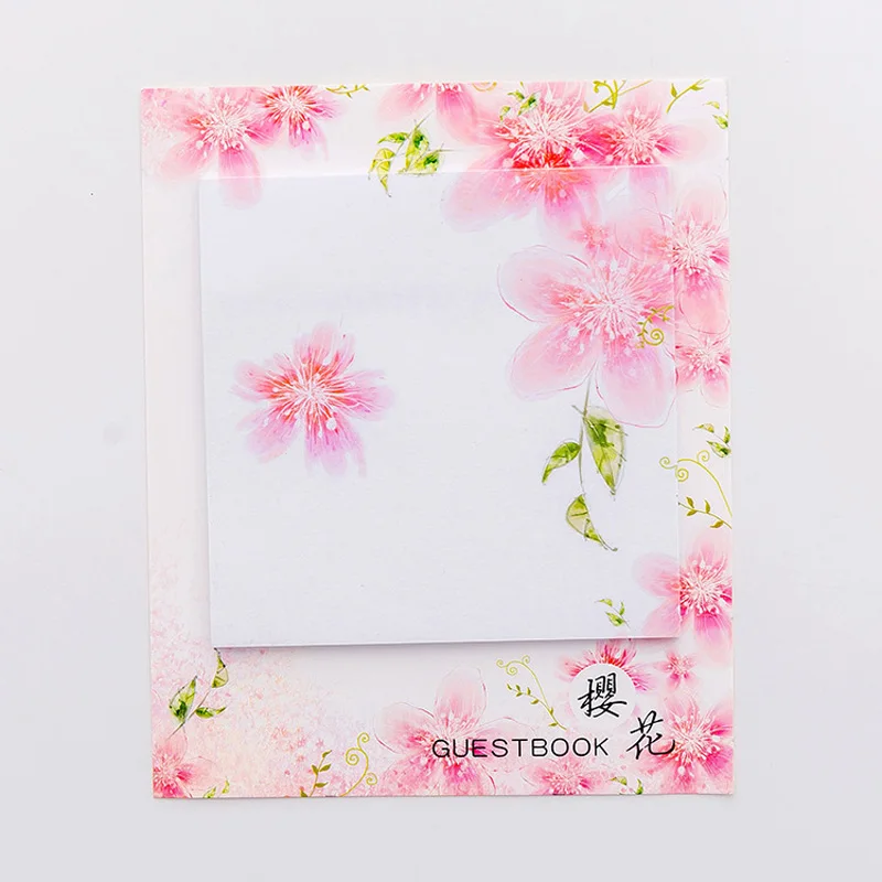 Милые Cherry невые цветы memo pad Sticky Notes Memo записная книжка Note бумажные закладки стикеры школьные принадлежности