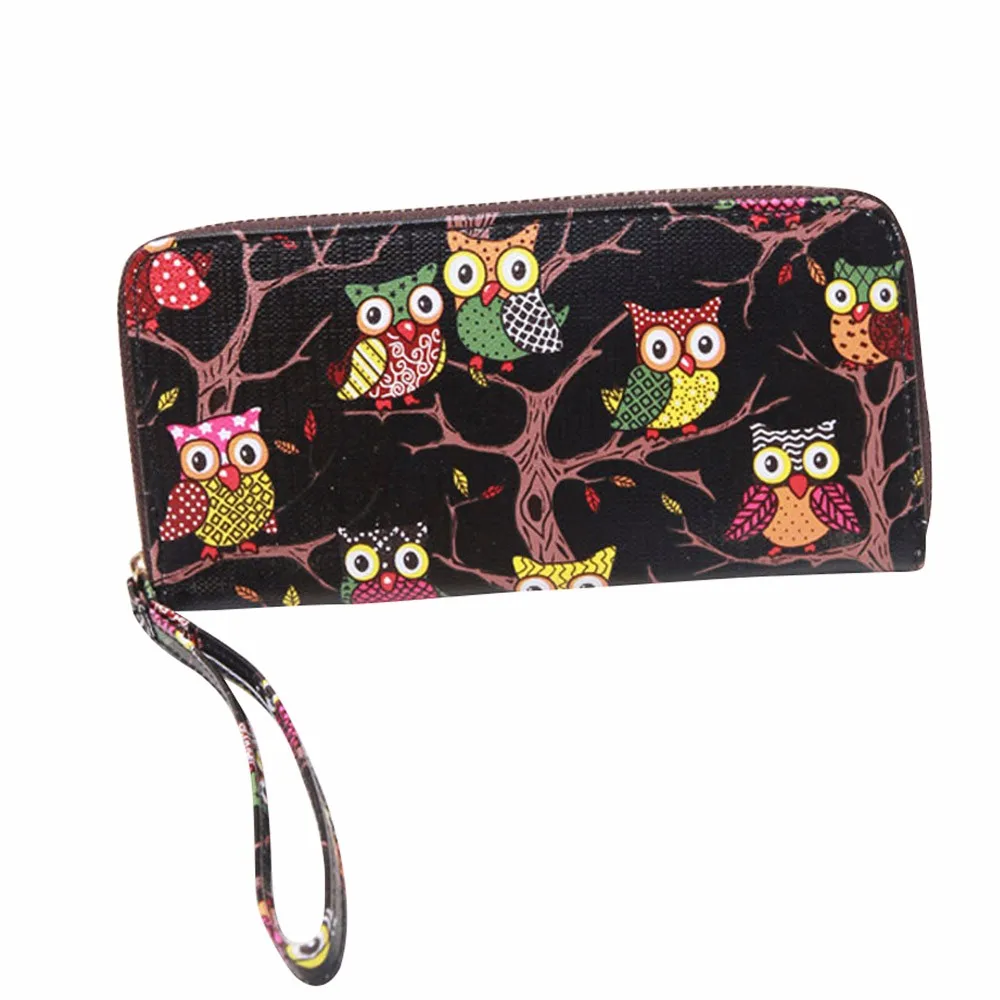

Hot Sale Owl Pattern Wallet Women Zipper Coin Purse Long Wallets Credit Card Holder Money Cash Bag Ladies Purses