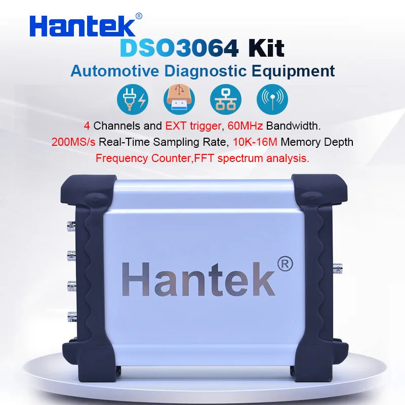 Цифровой автомобильный диагностический осциллограф Hantek DSO3064 4 канала 200 МГц с 60 10k