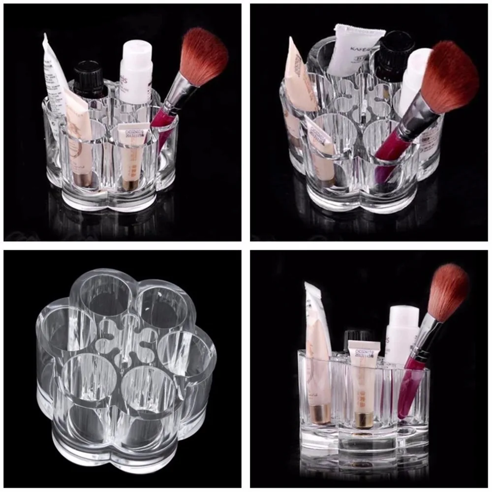 

1pc Acrylic Brush Pot Shape Cosmetic Storage Organizer Crystal Make Up Cosmetic Organizer Storage Case Box Makeup Pen Box