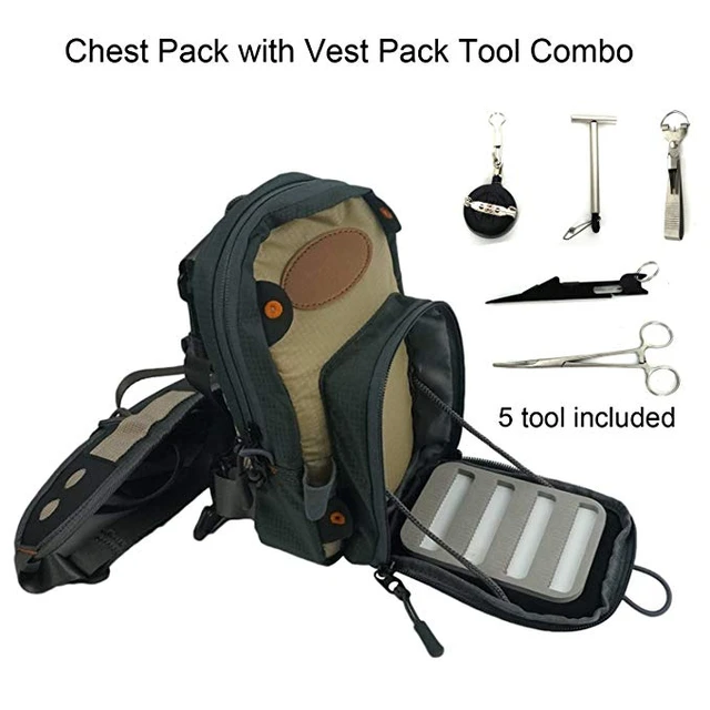  Aventik Fly Fishing Vest Backpack, Fishing Chest Pack Fishing  Vest : Sports & Outdoors