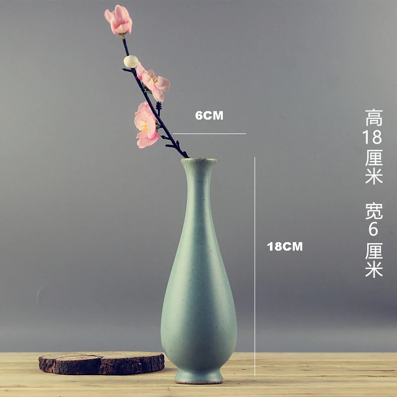 Голубая фарфоровая ваза Цзиндэчжэнь, винтажное украшение для чайных цветов, домашний интерьер, вставленные украшения для рабочего стола - Цвет: B