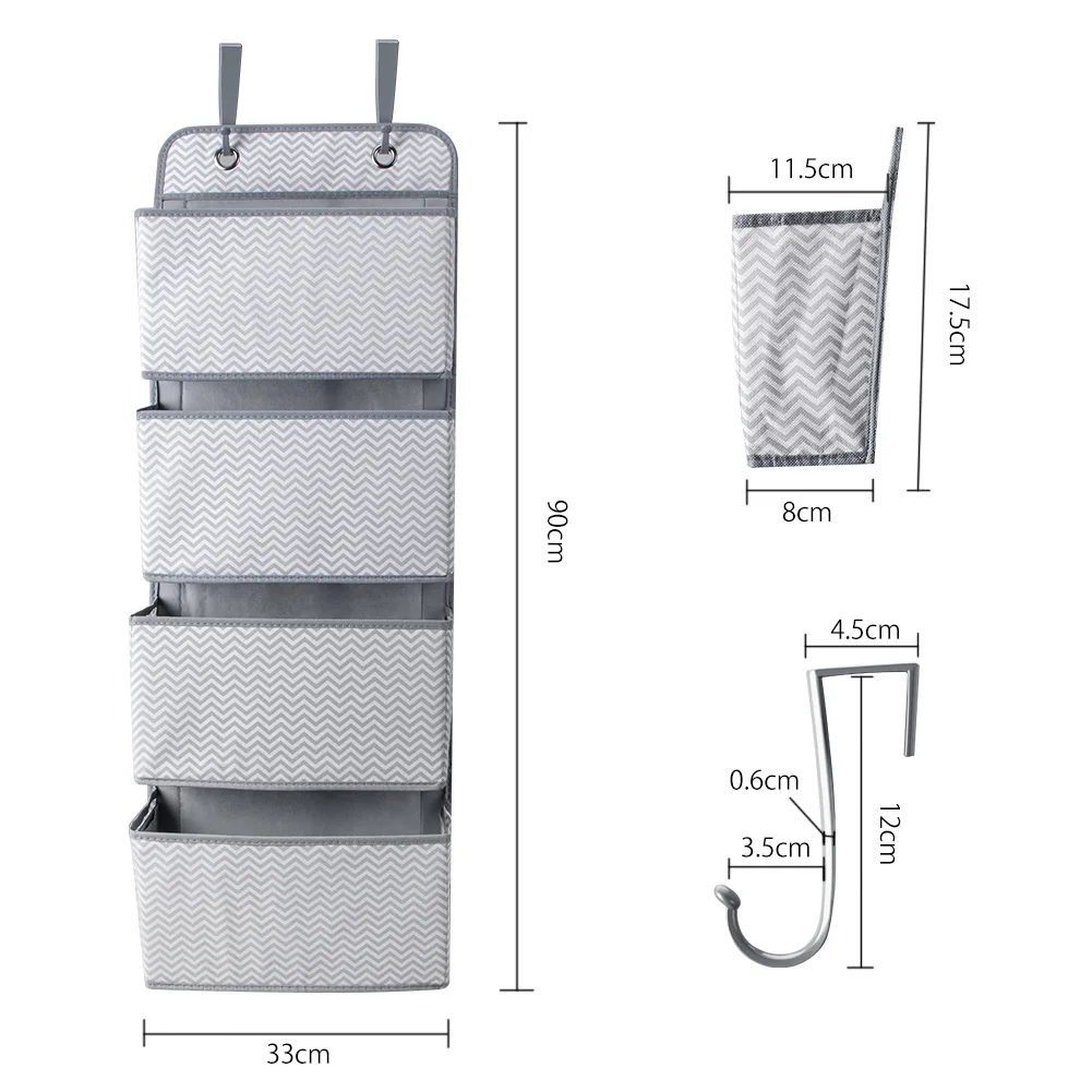 4-جيوب الجدار شنقا أكياس التخزين المنظم طفل سرير أطفال خزانة خزانة المنظم الحائط المنظم للعب الحجرات