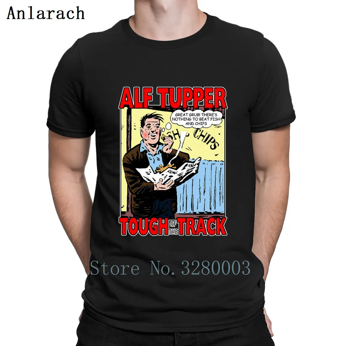 Alf Tupper Tougher Of The Track Comic Fish Chips Футболка против морщин Летний стиль Обычная S-3xl