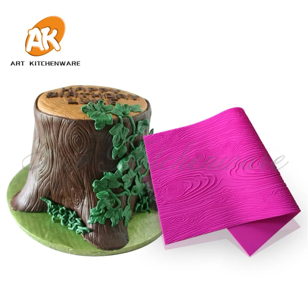 Woodgrain Fondant Silikonabdruck Matte Neue Muster Dekorative Design Kuchen Spitze Schmücken Silikon Fondant Küche Backformen Werkzeuge BLM 23 Kaufen