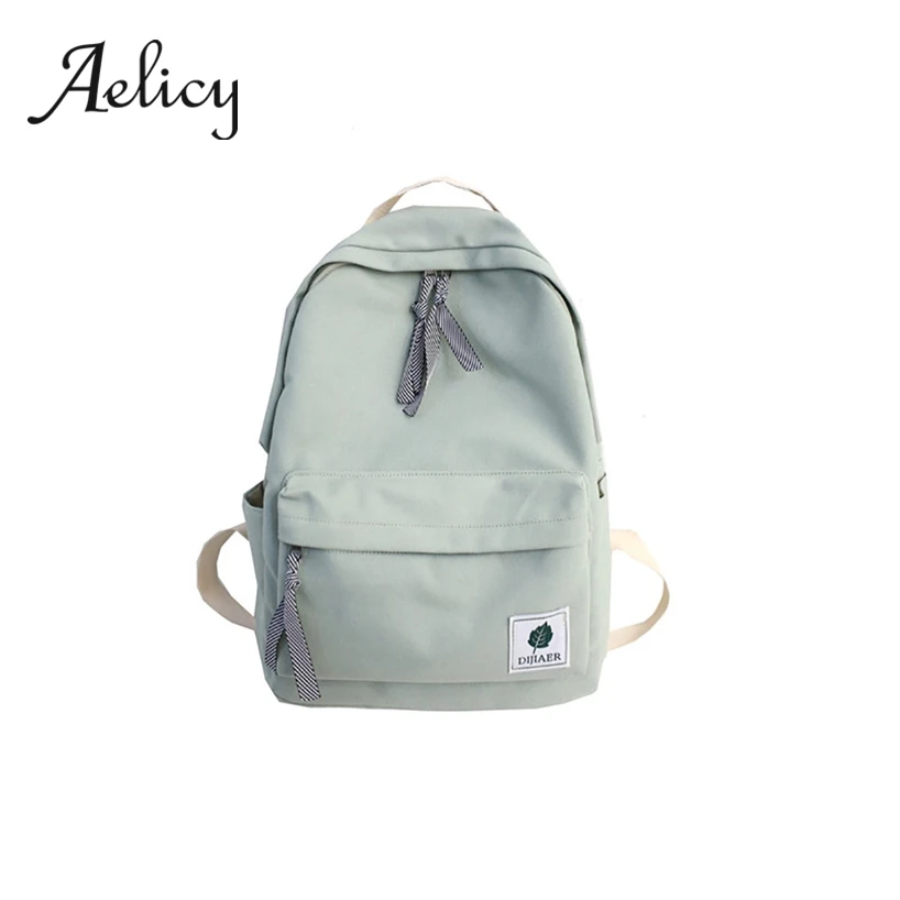 

Aelicy Japanese Pure Color Simple Backpacks Women Teenager Canvas Students Bag Girls Summer Leisure Fresh Style School Bags