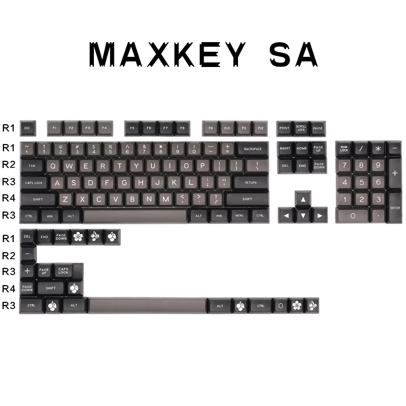 R3 MAXKEY DOLCH SA Double shot ABS колпачки для механической клавиатуры подходят kbd75