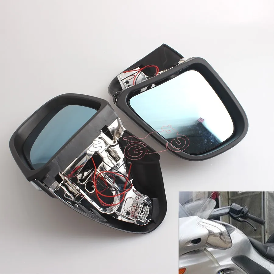 

1pair Chrome Motorcycle Rearview Side Mirrors With LED Turn Signal Amber Light For BMW K1200 LT K1200M 1999 2000-2008 06 07 08