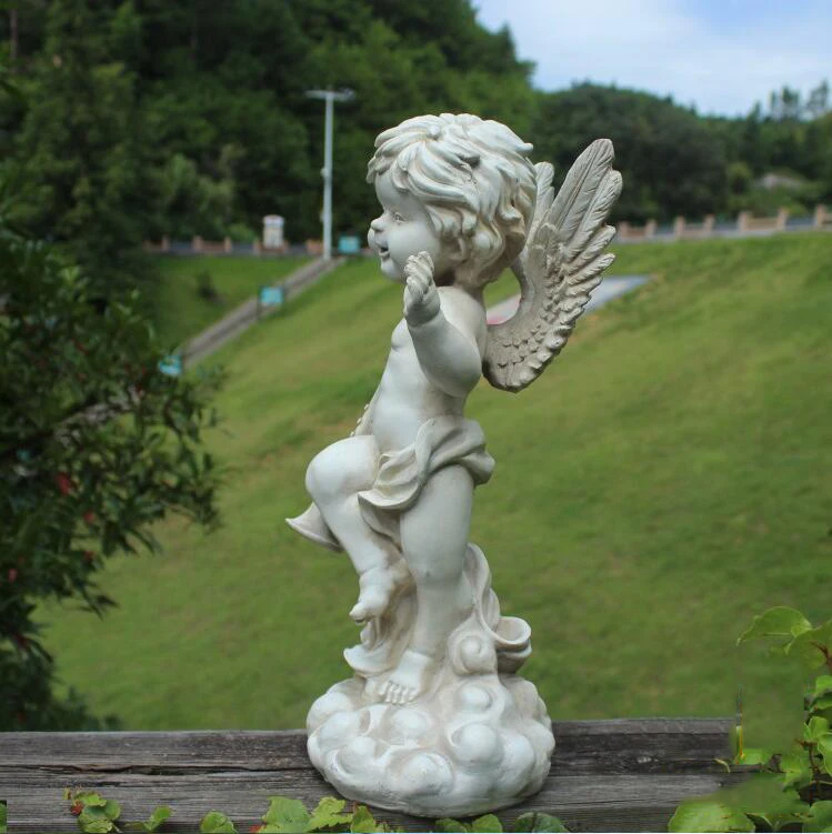 Европейский сад ручной работы творческие статуэтки ангела свадебный подарок домашний Парк двор Смола вышивка с ангелом Орнамент Украшение Искусство